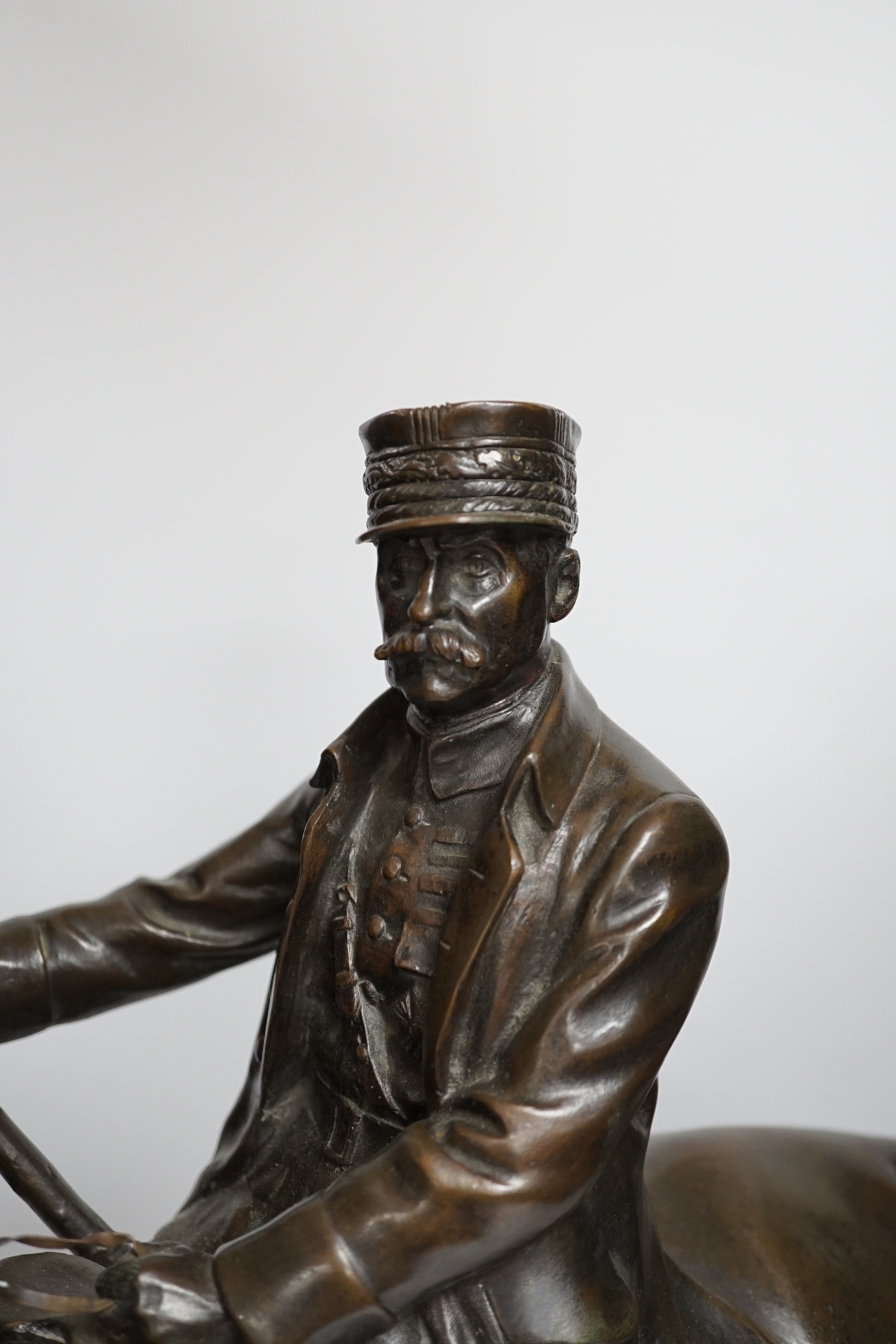 George Malissard bronze of Marshall Foch together with five books about Marshall Foch, bronze 46cm wide